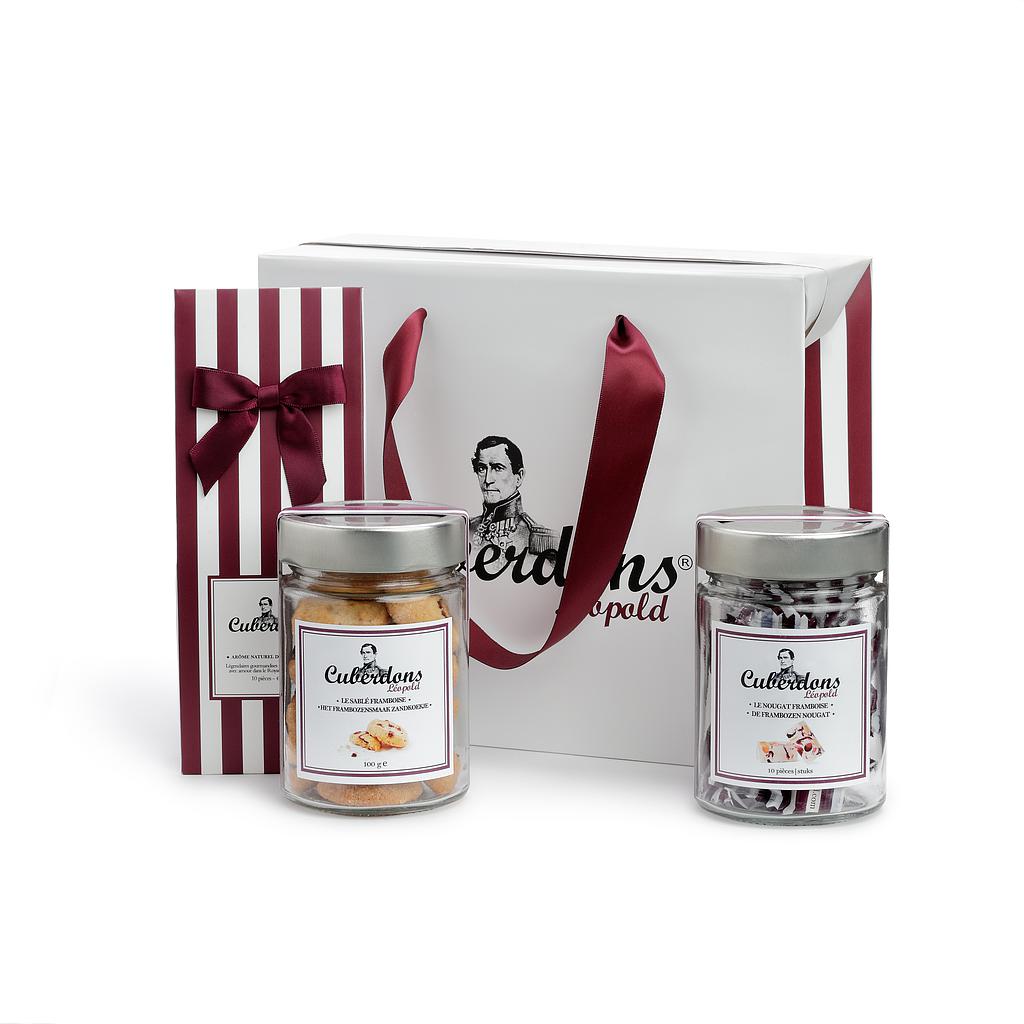 [COSACCRA] Coffret CRAQUANT contenant un sachet de 10 cuberdons , 10 nougats et 15 sablés