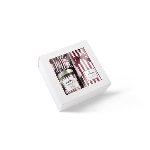 [PCO] Kleine Cuberdons Léopold-degustatiebox: een elegant zakje met 10  neuzekes, 15 cuberdonsmaak minispekjes en 3  overheerlijke zandkoekjes.